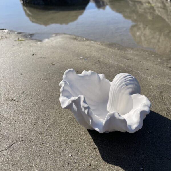 TÉNÉRIFE -  Coupelle coquillage en béton Blanc – Image 2