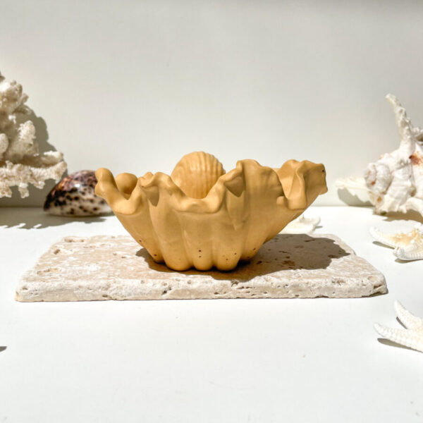 TÉNÉRIFE -  Coupelle coquillage en béton Ocre – Image 2