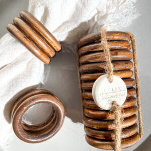 Lot ronds de serviettes bois